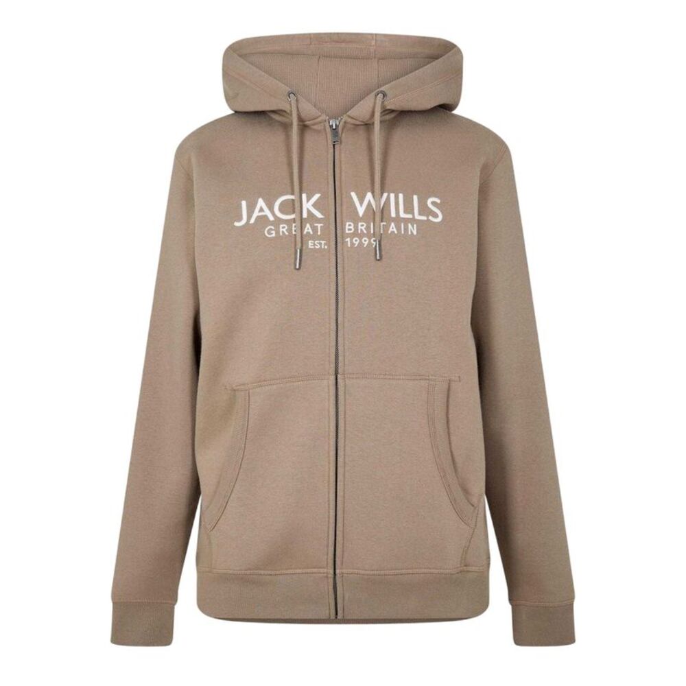 Jack Wills Mens Pinebrook Graphic Full Zip Hoodie / Slate